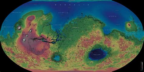 Mars elevation map : r/MapPorn