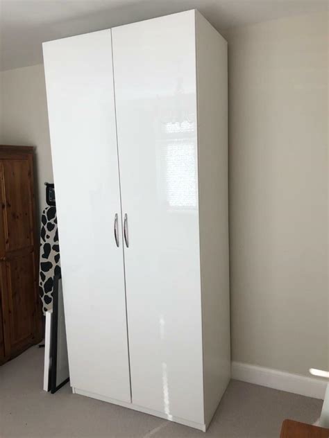 Ikea white gloss wardrobe | in Hersham, Surrey | Gumtree