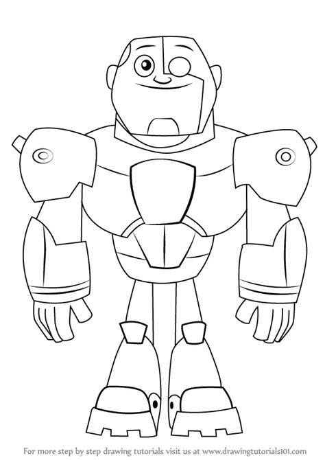 Learn How to Draw Cyborg from Teen Titans Go (Teen Titans Go!) Step by ...