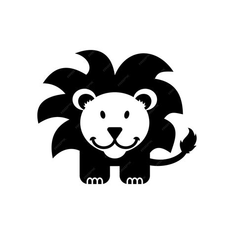 Premium Vector | Cute baby lion silhouette logo