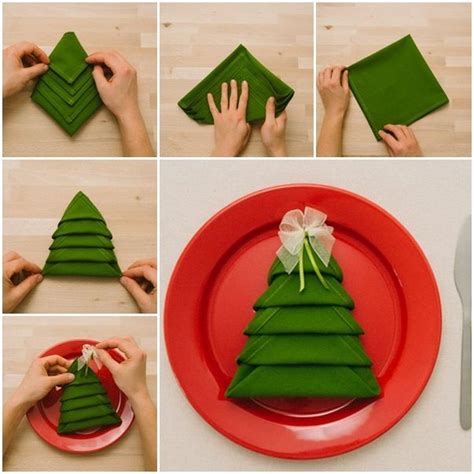 Fun Ways to Fold Your Napkins for Christmas Dinner | Christmas tree ...