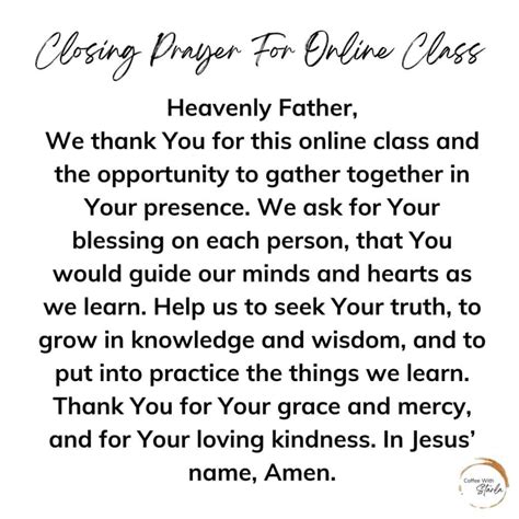 Opening And Closing Prayer For Online Class - Coffee With Starla