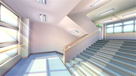 "Stairs Of The Japanese School" Model #AD#3D Japanese#Stairs#quot# ...