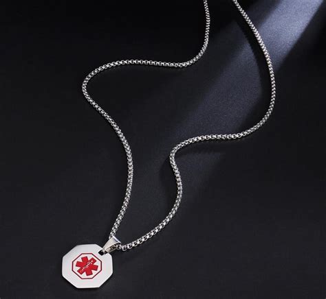 Custom Medical Alert Necklace Personalized Engraved Medical - Etsy