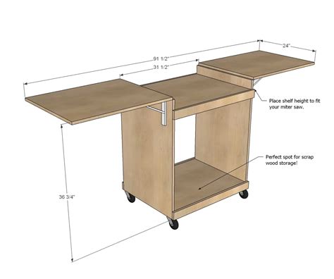 Wood Miter Saw Stand Plans Simple PDF Plans