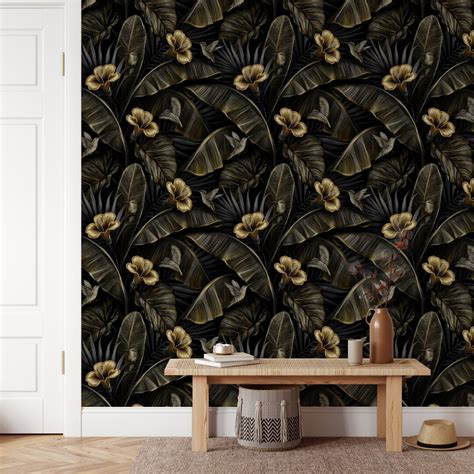 Banana Leaf Wallpaper, Peel and Stick Wallpaper, Removable Wallpaper ...