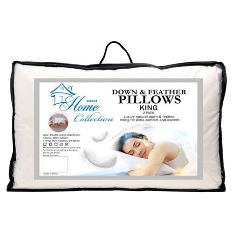 Luxury Natural Down and Feather Bed Pillows 2 Pack - Walmart.com