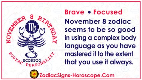 November 8 Zodiac (Scorpio) Horoscope Birthday Personality and Lucky Things