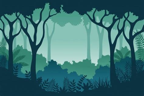 Premium Vector | Jungle landscape illustration | Landscape illustration ...