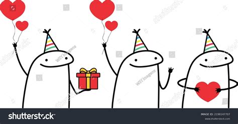 Meme Internet Flork Pack Happy Birthday Stock Vector (Royalty Free ...