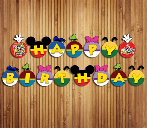 Mickey Clubhouse Birthday Banner, Mickey Mouse Banner, Mickey Mouse ...