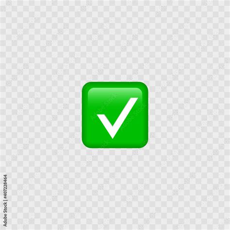 Green check mark emoji icon. Isolated. Vector Stock Vector | Adobe Stock