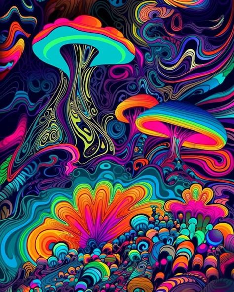 Premium Photo | A psychedelic poster that says psychedelic art.