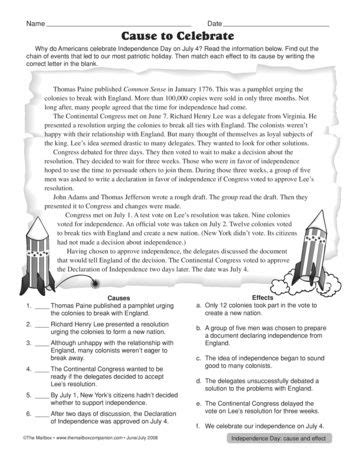 A worksheet that features a nonfiction passage about the Fourth of July ...