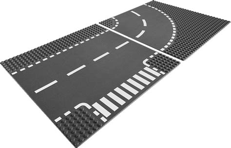 Lego T-junction and Curved Road Plates - T-junction and Curved Road ...