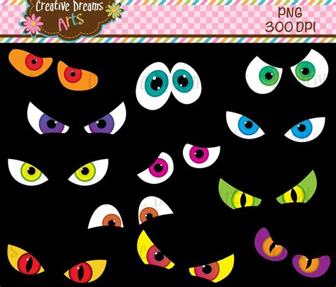 Spooky Eyes Clipart Instant Download - Etsy Canada