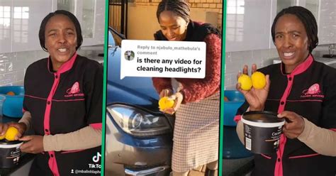 Mbali Nhlapho’s Housekeeping Hack Goes Viral: Cleaning Car Headlights ...