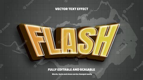 Premium Vector | Vector yellow flash 3d logo template editable text ...