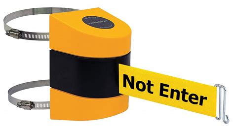 TENSABARRIER Retractable Belt Barrier, Yellow Belt With Black Writing ...