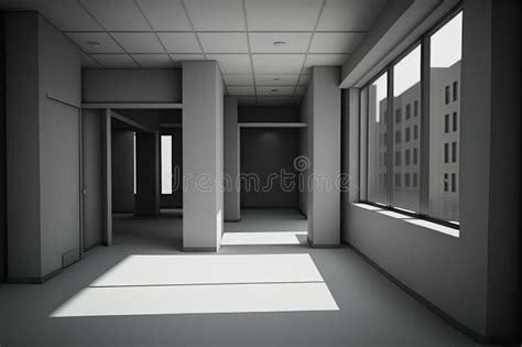 Empty modern office space stock illustration. Illustration of modern ...