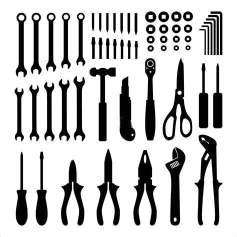 Silhouette mechanic tools 6571616 Vector Art at Vecteezy