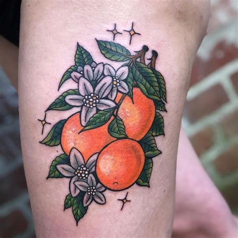 Neotraditional Orange Blossom | Tattoos, Gorgeous tattoos, Blossom tattoo