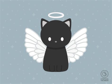 Angel Cat | Black cat drawing, Cat drawing, Angel cat