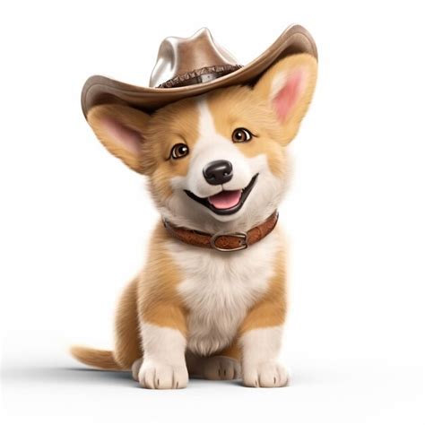 Premium AI Image | a dog wearing a cowboy hat and a collar