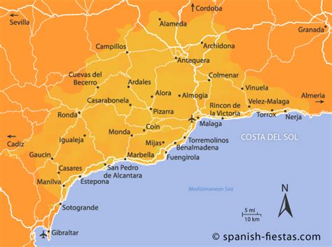 Map Of Costa Del Sol Spain - Tourist Map Of English