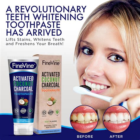 Charcoal Teeth Whitening Toothpaste - Made in USA - WHITENS TEETH ...