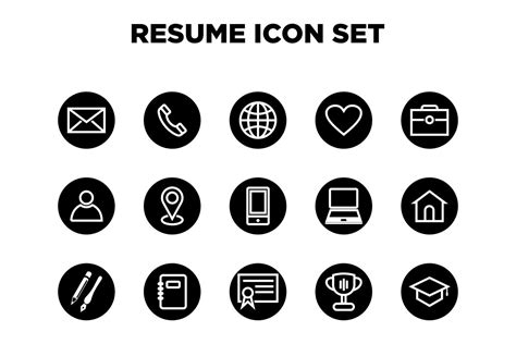 Resume Flat Icon Set Graphic by Bintang Creatype · Creative Fabrica