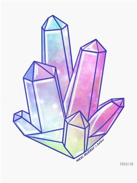 "Crystals" Sticker for Sale by Nikki Murray | Crystal drawing, Crystal ...