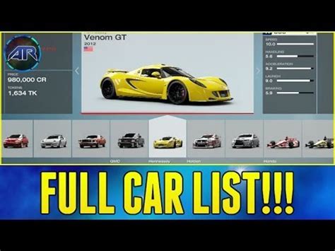 Forza 5 : Full Car List + DLC Cars - YouTube