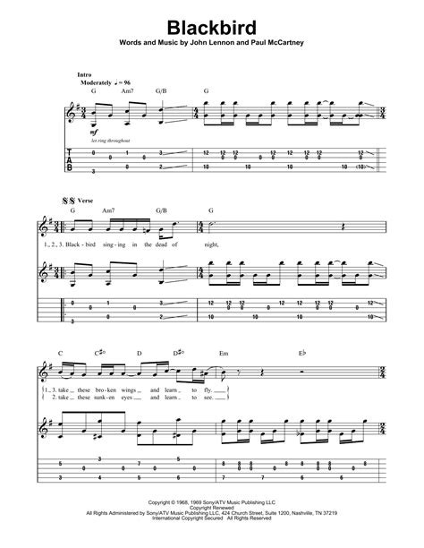 Blackbird by The Beatles - Guitar Tab Play-Along - Guitar Instructor