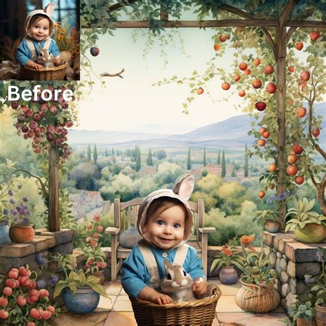 Beatrix Potter Garden Style AI Stunning Digital Backdrops for ...