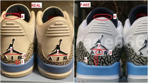 Real VS Fake Air Jordan 3 UNC, Quick Tips To Identify The Fake Pair