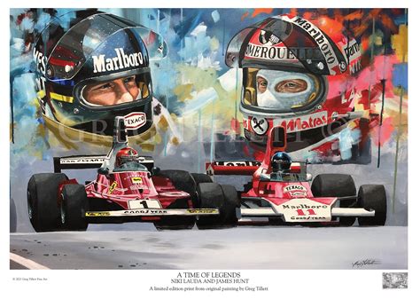 SAVE UP TO 25% James Hunt and Niki Lauda Limited Edition Art Print From ...