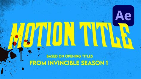 Invincible Title Card | After Effects Tutorial : r/Invincible