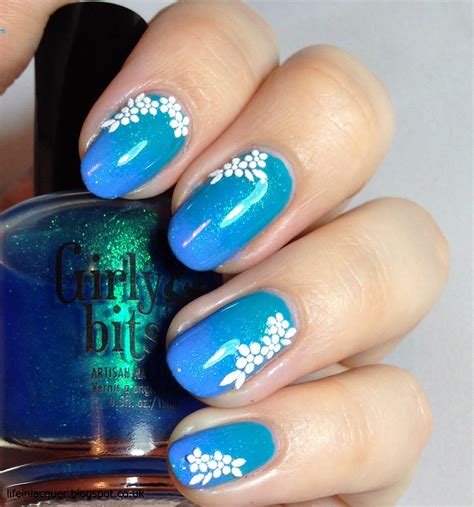 Life in Lacquer: Blue Flower Nail Art