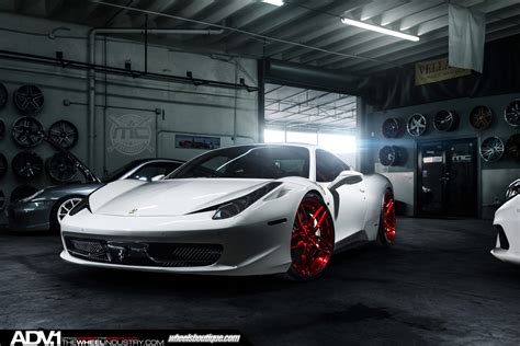 Ferrari 458 Italia Rolling on Gloss Red ADV.1 Wheels - GTspirit