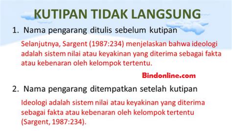 31 Contoh Kutipan Langsung Lebih Dari 4 Baris Brainly