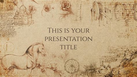 Renaissance Drawings. Free PowerPoint Template & Google Slides Theme