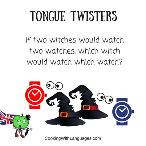 English Tongue Twisters, from Cooking With Languages