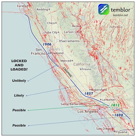 Map Of California Earthquake Fault Lines | secretmuseum