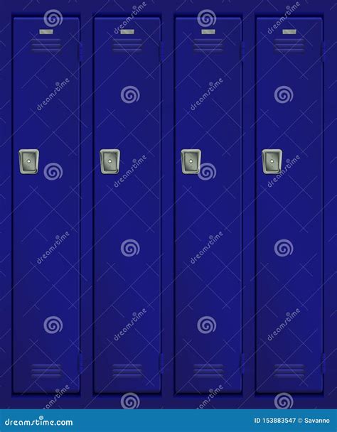 Blue Lockers in School or Gym Stock Vector - Illustration of vector ...