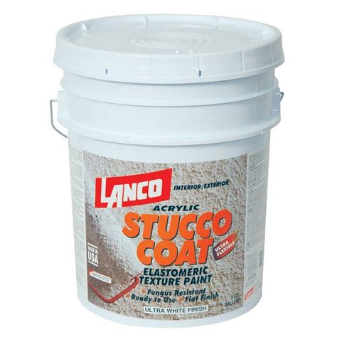 Lanco Stucco Coat Color 5 Gal. Acrylic Ultra White Interior/Exterior ...