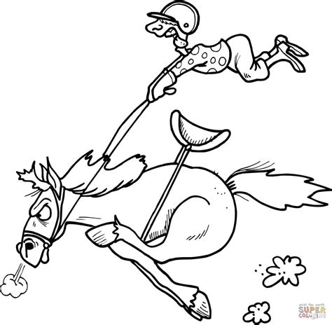 Jockey In A Horse Racing Coloring Page - Free Printable Coloring Pages