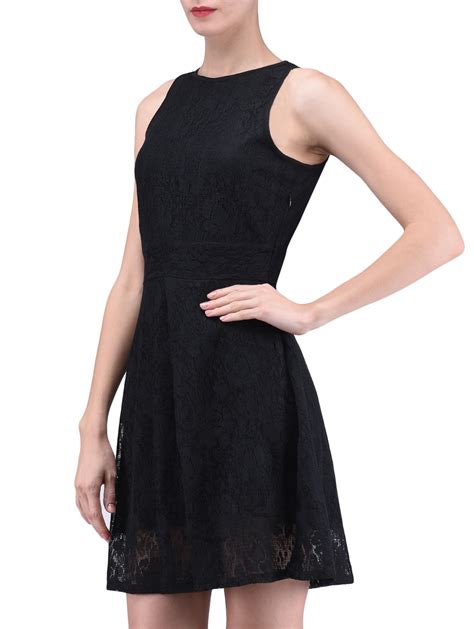 Buy online Black Plain Poly Lace Dress from western wear for Women by ...