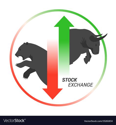 Stock market concept bull vs bear with up Vector Image