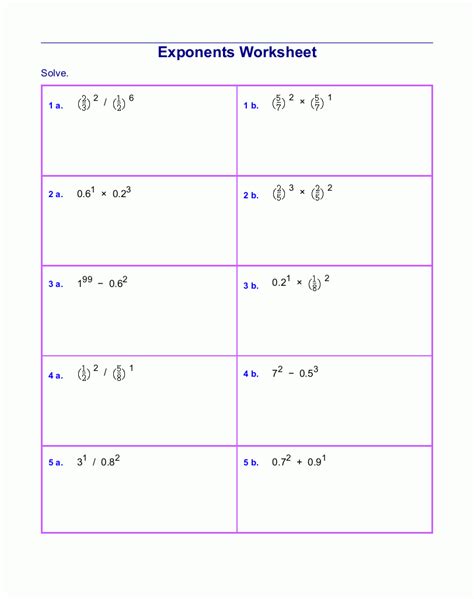 Exponents Worksheets 6Th Grade — db-excel.com